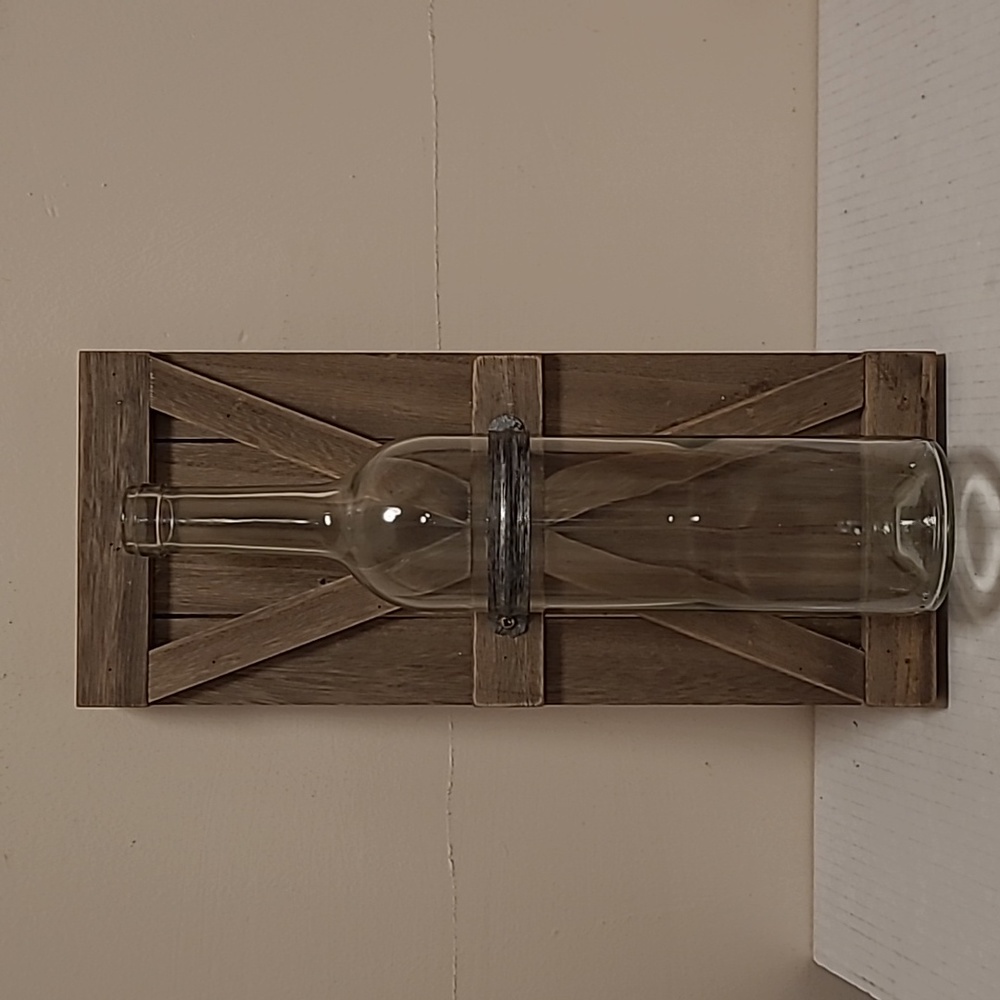 Beautiful Wood Board with Glass Bottle Wall Sconce - Picture 11 of 15